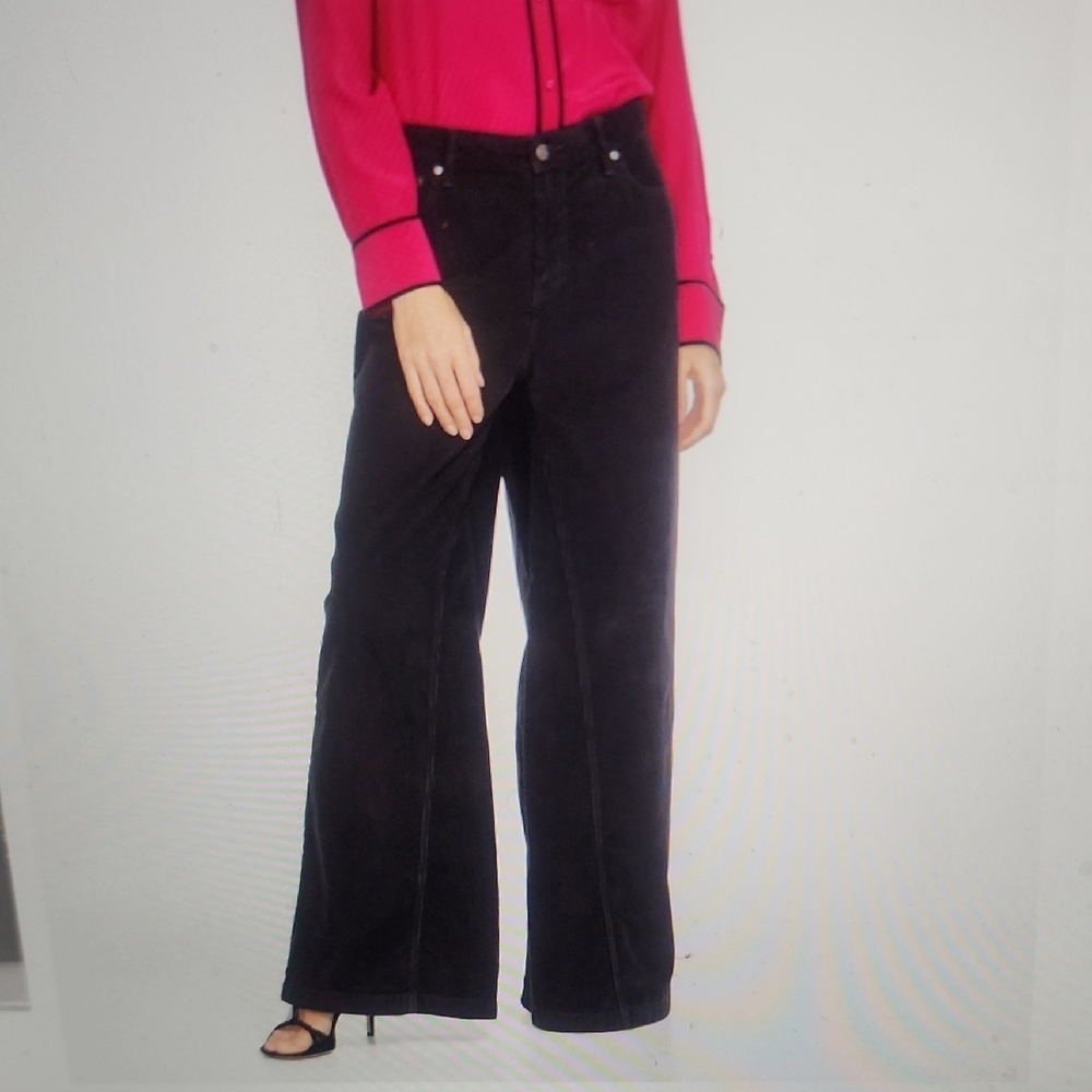 Johnny Was Black Suki Wide-Leg Jeans Size 25